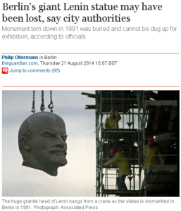 Berlin s giant Lenin statue may have been lost  say city authorities   World news   theguardian.com